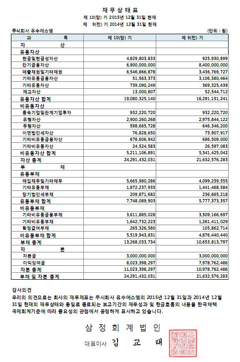 대차대조표(2015)